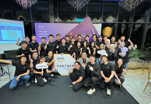 The Axrail team celebrating at the AWS Premier Partner Award night